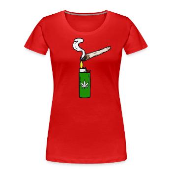 Smoke Weed - Women's Premium Organic T-Shirt - red - Front - Mia (176cm)