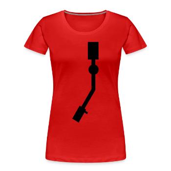 Turntable Nadel - Frauen Premium Bio T-Shirt - Rot - Vorne - Mia (176cm)