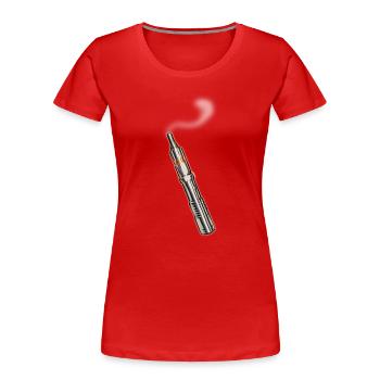 E-Zigarette-mit Rauch - Frauen Premium Bio T-Shirt - Rot - Vorne - Mia (176cm)
