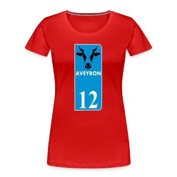 Aveyron - Frauen Premium Bio T-Shirt - Rot - Vorne - Mia (176cm)