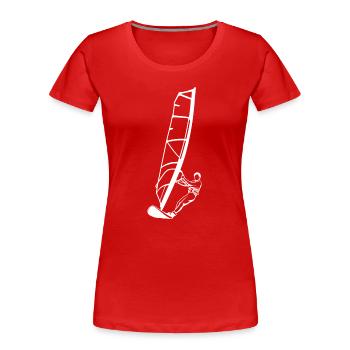 Garçon de planche à voile - T-shirt bio Premium Femme - rouge - Devant - Mia (176cm)