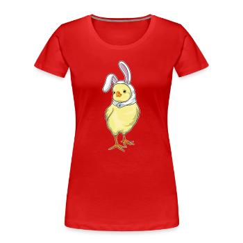 Chick Easter Bunny Ears - Women's Premium Organic T-Shirt - red - Front - Mia (176cm)