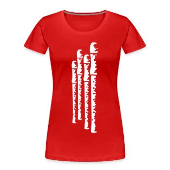 Flûtes - T-shirt bio Premium Femme - rouge - Devant - Mia (176cm)