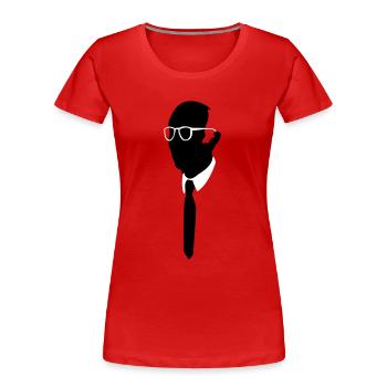 business - Frauen Premium Bio T-Shirt - Rot - Vorne - Mia (176cm)
