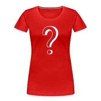 Point d’interrogation Bande dessinée - T-shirt bio Premium Femme - rouge - Devant - Mia (176cm)