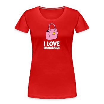 Sac à main - I love handbags - T-shirt bio Premium Femme - rouge - Devant - Mia (176cm)
