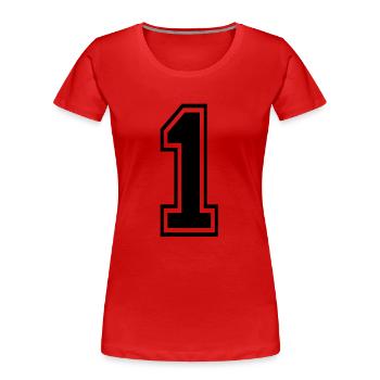 1 - Women's Premium Organic T-Shirt - red - Front - Mia (176cm)