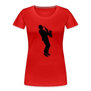 saxophone player - T-shirt bio Premium Femme - rouge - Devant - Mia (176cm)