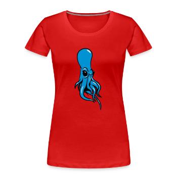 Tintenfisch oktopus cool gefährlich - Frauen Premium Bio T-Shirt - Rot - Vorne - Mia (176cm)