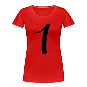 1 - Women's Premium Organic T-Shirt - red - Front - Mia (176cm)