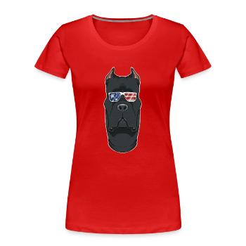 Cane Corso USA Lunettes de soleil I American Flag Cane - T-shirt bio Premium Femme - rouge - Devant - Mia (176cm)