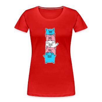 Trans Flagge Schwein Design für Trans Menschen - Frauen Premium Bio T-Shirt - Rot - Vorne - Mia (176cm)