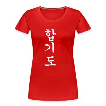 Hapkido-Kampfkunst-Geschenk - Frauen Premium Bio T-Shirt - Rot - Vorne - Mia (176cm)