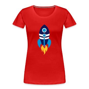 Rakete - Frauen Premium Bio T-Shirt - Rot - Vorne - Mia (176cm)