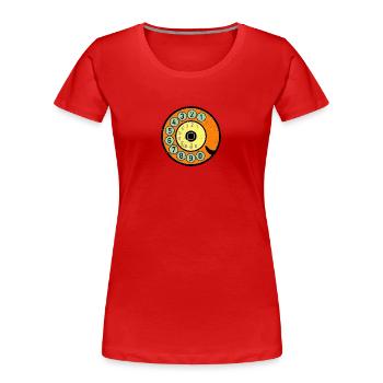 téléphone coloré nostalgie rétro Vintage - T-shirt bio Premium Femme - rouge - Devant - Mia (176cm)