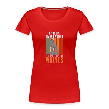 Werewolf Pack Mystic Predator - Women's Premium Organic T-Shirt - red - Front - Mia (176cm)