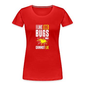 Toile d’araignée Nature Arachnides Huit Yeux - T-shirt bio Premium Femme - rouge - Devant - Mia (176cm)