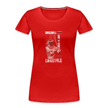 Baseball Player Ball Sports Coach - Women's Premium Organic T-Shirt - red - Front - Mia (176cm)