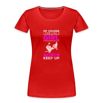Rameur rameur gymnase de résistance - T-shirt bio Premium Femme - rouge - Devant - Mia (176cm)