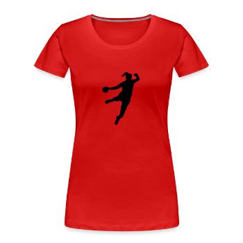 Handballerin - Frauen Premium Bio T-Shirt - Rot - Vorne - Mia (176cm)