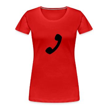 Telefon - Frauen Premium Bio T-Shirt - Rot - Vorne - Mia (176cm)