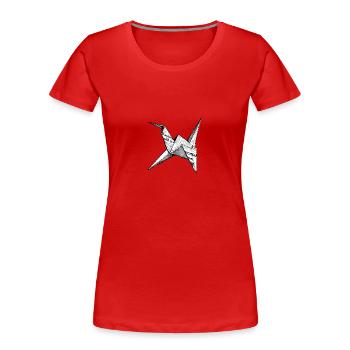 Origami - Frauen Premium Bio T-Shirt - Rot - Vorne - Mia (176cm)
