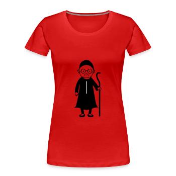 Vieille femme grand-mère - T-shirt bio Premium Femme - rouge - Devant - Mia (176cm)