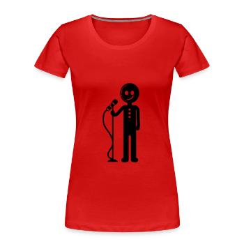 Entertainer Sänger mit Mikrofon - Frauen Premium Bio T-Shirt - Rot - Vorne - Mia (176cm)