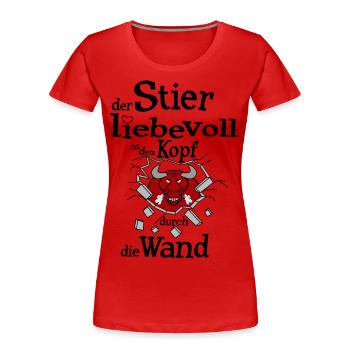Sternzeichen Stier - Frauen Premium Bio T-Shirt - Rot - Vorne - Mia (176cm)