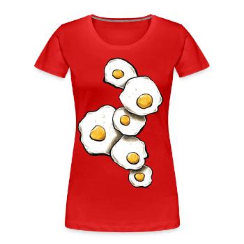 Œufs au plat - T-shirt bio Premium Femme - rouge - Devant - Mia (176cm)
