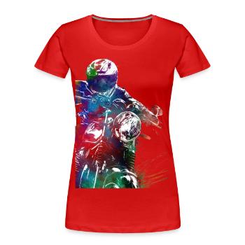 Motor racing #motor #sport - Women's Premium Organic T-Shirt - red - Front - Mia (176cm)