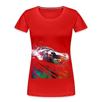Voitures de course #racing #sport - T-shirt bio Premium Femme - rouge - Devant - Mia (176cm)