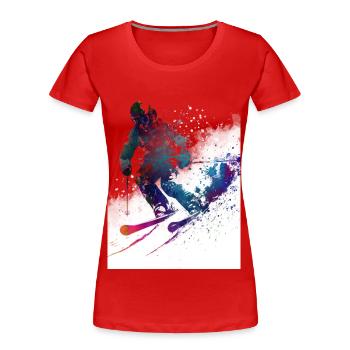Ski sport art #ski #sport - T-shirt bio Premium Femme - rouge - Devant - Mia (176cm)