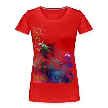 Voiture de course #racing #sport - T-shirt bio Premium Femme - rouge - Devant - Mia (176cm)