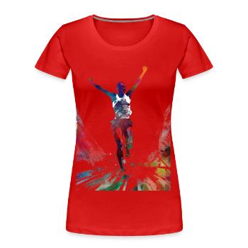 Runner sport art #runner #sport #jogging - T-shirt bio Premium Femme - rouge - Devant - Mia (176cm)