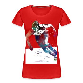 Speed skating sport art #skating - Women's Premium Organic T-Shirt - red - Front - Mia (176cm)
