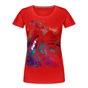 Sport : cyclisme, art - T-shirt bio Premium Femme - rouge - Devant - Mia (176cm)