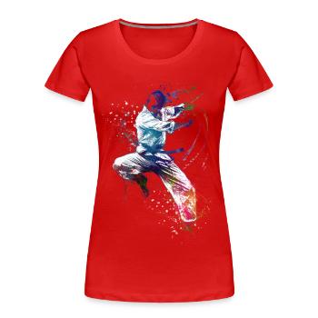 Taekwondo sport art #sport #taekwondo - T-shirt bio Premium Femme - rouge - Devant - Mia (176cm)