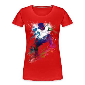 Skateboard sport art #skate #skateboard #sport - T-shirt bio Premium Femme - rouge - Devant - Mia (176cm)