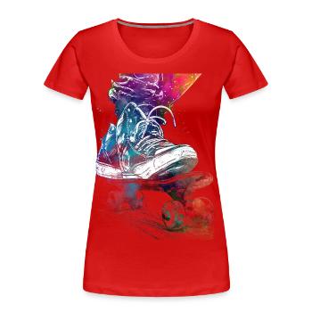 Skateboard sport art #skate #skateboard #sport - T-shirt bio Premium Femme - rouge - Devant - Mia (176cm)