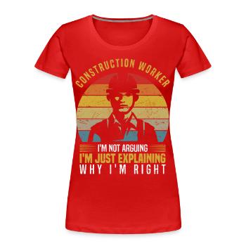 Couvreur - T-shirt bio Premium Femme - rouge - Devant - Mia (176cm)