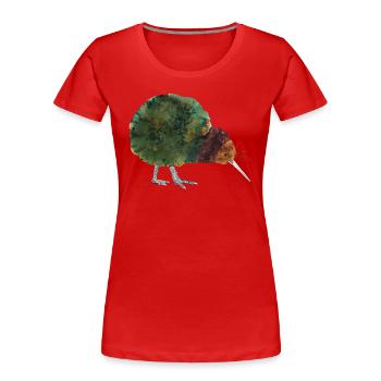 Kiwi Vogel Neuseeland Apterygidae Vogelfan Maori - Frauen Premium Bio T-Shirt - Rot - Vorne - Mia (176cm)