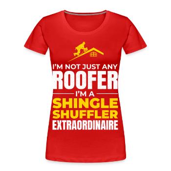 Roofer Roofing Roof Repair Mechanic Contractor - Women's Premium Organic T-Shirt - red - Front - Mia (176cm)
