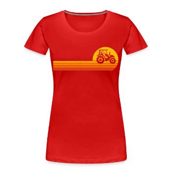 landwirt traktor sunrise bauer trecker - Frauen Premium Bio T-Shirt - Rot - Vorne - Mia (176cm)