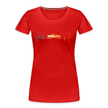 Pick-up Herzschlag Pick up 4x4 - Frauen Premium Bio T-Shirt - Rot - Vorne - Mia (176cm)