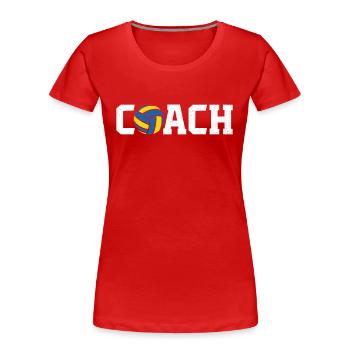 Coach volleyball T-shirt Volleyball Trainer - Frauen Premium Bio T-Shirt - Rot - Vorne - Mia (176cm)