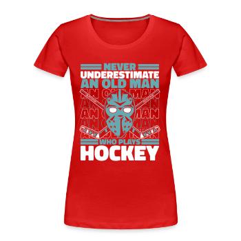 Ice Hockey Hockey Sports - Women's Premium Organic T-Shirt - red - Front - Mia (176cm)