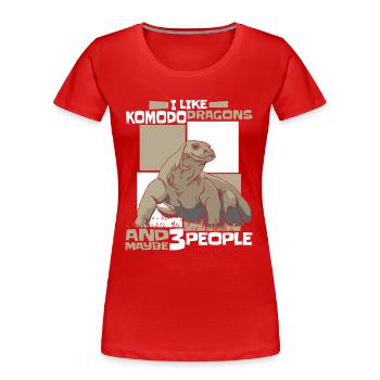 Komodo dragon animal Komodo dragon Komodo dragon - Women's Premium Organic T-Shirt - red - Front - Mia (176cm)