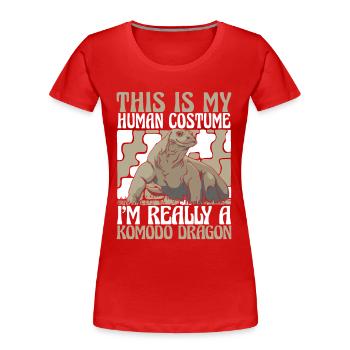 Komodowaran Tier Komodo Dragon Komodowarane - Frauen Premium Bio T-Shirt - Rot - Vorne - Mia (176cm)