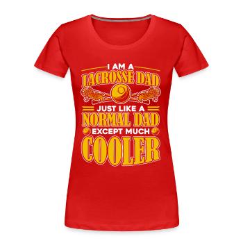 Lacrosse Sport Lacrosse Spieler - Frauen Premium Bio T-Shirt - Rot - Vorne - Mia (176cm)